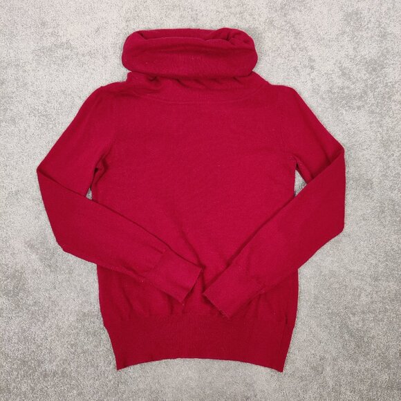 Jacob Women's Turtleneck Sweater Size M Red Viscose Cotton Cashmere Wool Stretch - Picture 1 of 8